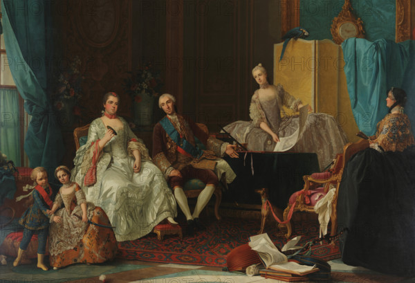 The family of Philip I (1720-1765), Duke of Parma, 1757. Creator: Baldrighi, Giuseppe (1722-1803).