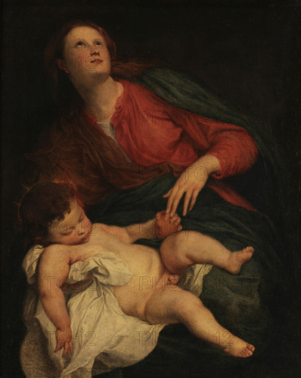 Mary with the Infant Jesus sleeping, c1627. Creator: Dyck, Sir Anthony van (1599-1641).