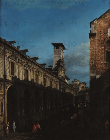 Palazzo dei Giureconsulti and Broletto in Milan, 1744. Creator: Bellotto, Bernardo (1720-1780).