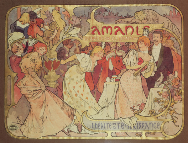 Les Amants, 1895. Creator: Mucha, Alfons Marie (1860-1939).