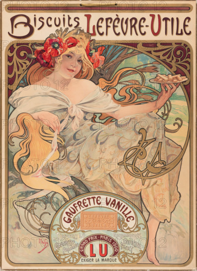 Biscuits Lefevre-Utile, c1900. Creator: Mucha, Alfons Marie (1860-1939).