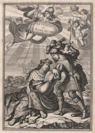 Joan of Arc, or France Liberated, from: "La Pucelle ou La France delivrée" by Jean Chapelain, c1656. Creator: Bosse, Abraham (1602-1676).
