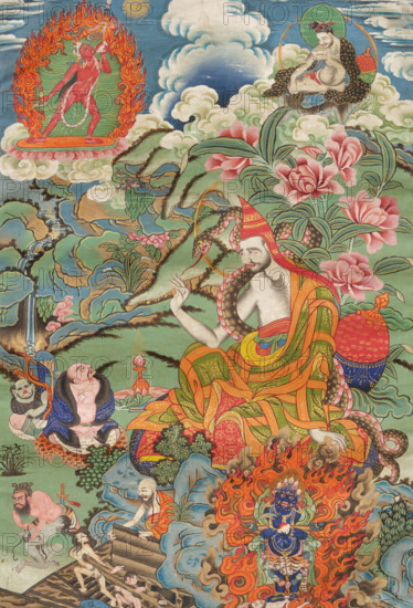 Thangka of Abhayakaragupta, 19th century. Creator: Tibetan culture.