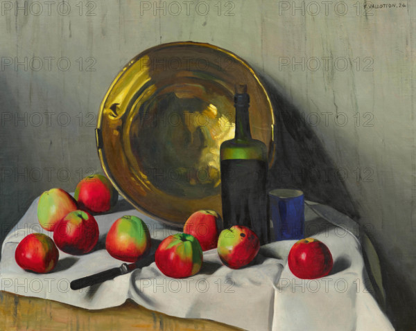 Bassine de cuivre et pommes, 1924. Creator: Vallotton, Felix Edouard (1865-1925).