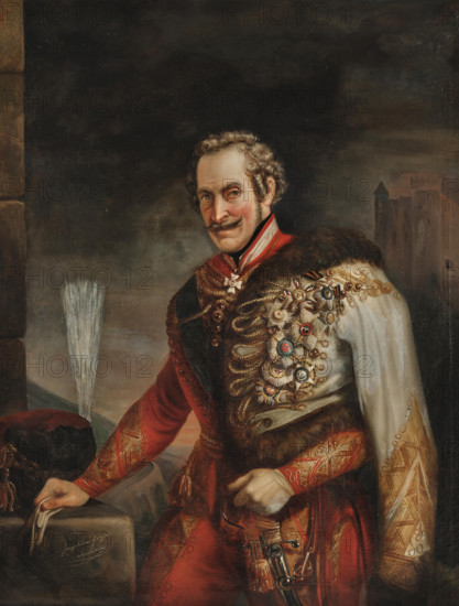 Portrait of Prince Ferdinand Georg August of Saxe-Coburg and Gotha (1785-1851), 1st half of 19th cen Creator: Götzel-Sepolina, Josephine (1800-1882).