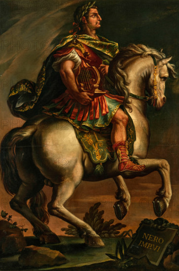 Emperor Nero on horseback. Creator: Stradanus (Straet, van der), Johannes, (Follower) .