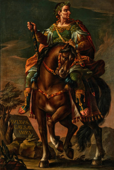 Emperor Julius Caesar on horseback. Creator: Stradanus (Straet, van der), Johannes, (Follower) .