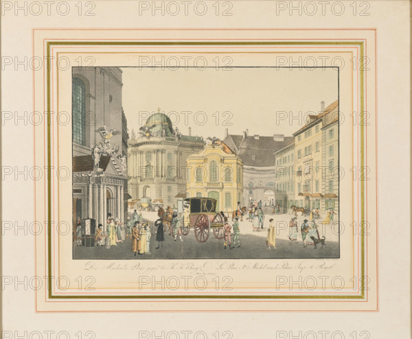 The Saint Michael Square in Vienna, Early 19th cen.. Creator: Postl, Karel (1769-1818).