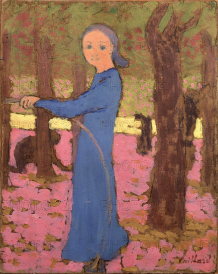 La fillette au cerceau (Young Girl With a Hoop), c1891. Creator: Vuillard, Édouard (1868-1940).