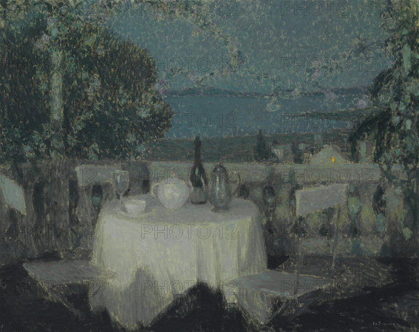Table au clair de lune (Moonlight Table), 1928. Creator: Le Sidaner, Henri (1862-1939).