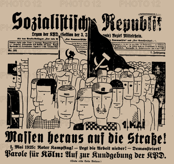 The Sozialistische Republik, April 30, 1925, 1925. Creator: Seiwert, Franz Wilhelm (1894-1933).