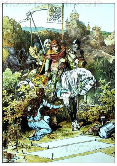Illustration for "The Three Sisters" by Brothers Grimm, c1899. Creator: Zick, Alexander (1845-1907).