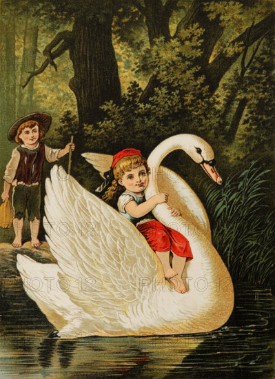Illustration for "Hansel and Gretel" by Brothers Grimm, End of 19th cen.. Creator: Offterdinger, Carl (1829-1889).