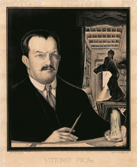 Portrait of Vittorio Pica, 1912. Creator: Martini, Alberto (1876-1954).