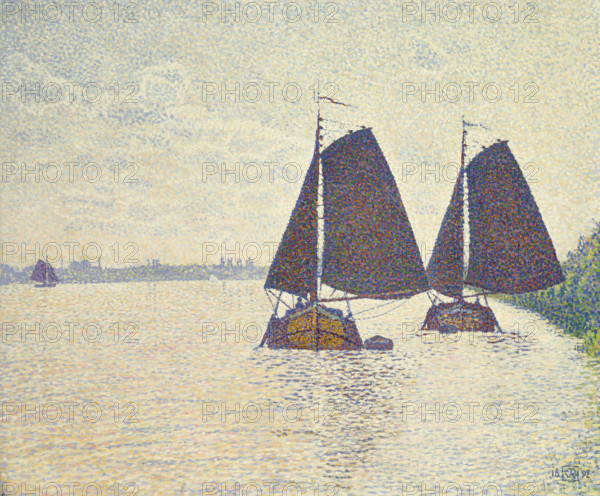 Péniches sur l'Escaut, 1892. Creator: Rysselberghe, Théo van (1862-1926).