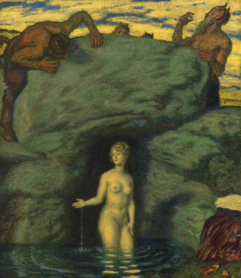 Spring nymph overheard by fauns, 1911. Creator: Stuck, Franz, Ritter von (1863-1928).
