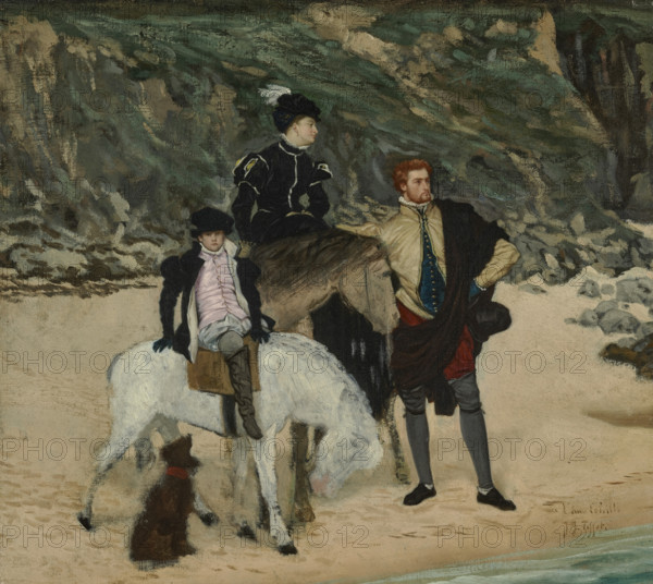 On the Beach - Mary, Queen of Scots, 1867. Creator: Tissot, James Jacques Joseph (1836-1902).
