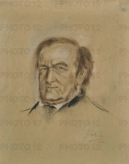 Portrait of Richard Wagner (1813-1883), 1881. Creator: Lenbach, Franz, von (1836-1904).