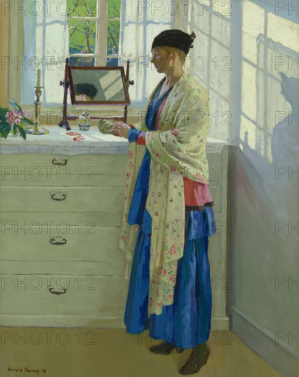 The Blue Gown, 1917. Creator: Harvey, Harold (1874-1941).
