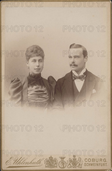 Princess Victoria Melita of Saxe-Coburg and Ernest Louis, Grand Duke of Hesse, c1890-1895. Creator: Photo studio E. Uhlenhuth, Coburg .