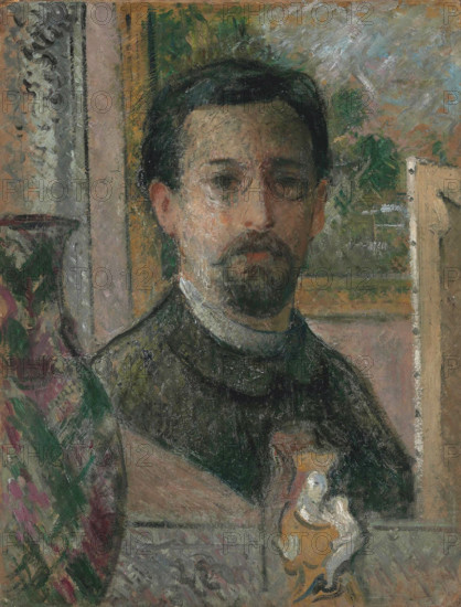 Self-portrait with Statuette, c1916. Creator: Loiseau, Gustave (1865-1935).