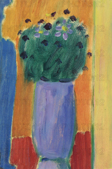 Large still life: flowers in a purple vase, c1935. Creator: Javlensky, Alexei, von (1864-1941).