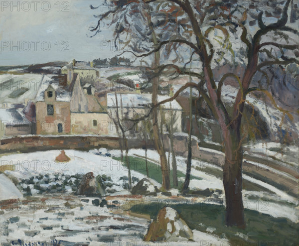Effet de neige à L'Hermitage, Pontoise, 1875. Creator: Pissarro, Camille (1830-1903).