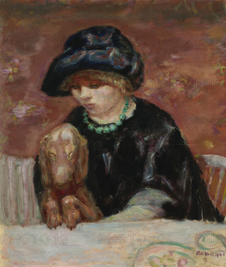 Portrait of Marthe Bonnard with a basset, c1912. Creator: Bonnard, Pierre (1867-1947).