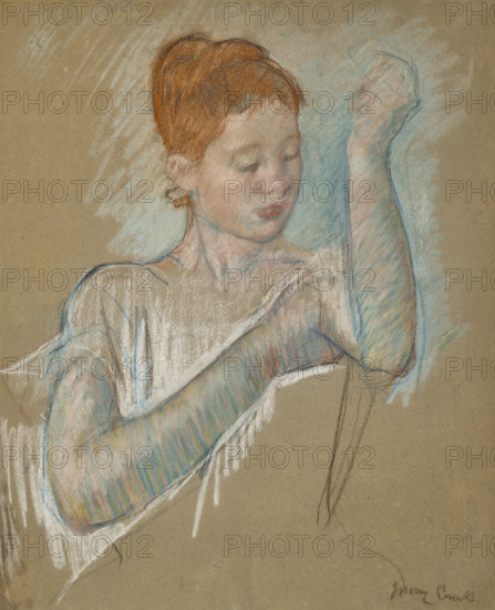 The Long Gloves, 1886. Creator: Cassatt, Mary (1845-1926).