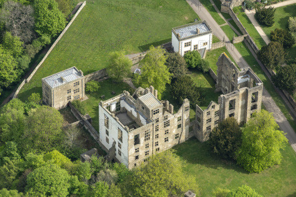 Hardwick Old Hall, a ruined early 16th century Great Hall, Derbyshire, 2025. Creator: Robyn Andrews.