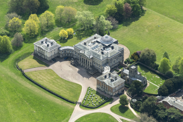 Kedleston Hall, an 18th century country house, Derbyshire, 2025. Creator: Robyn Andrews.