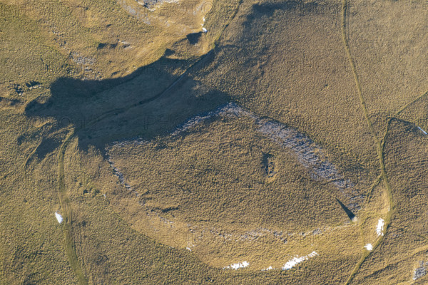 Dudderhouse Hill Long Cairn, recently scheduled, Austwick, Yorkshire Dales, 2025. Creator: Robyn Andrews.