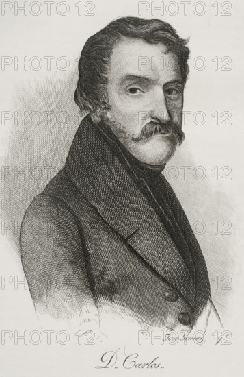 Carlos Maria Isidro de Borbon (1788-1855), Infante of Spain, son of king Charles IV, 1842. Creator: Jose Gomez.