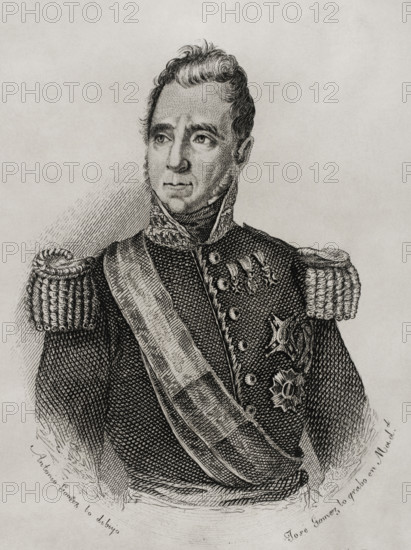 Juan Palarea Blanes, so-called "El Médico" (baptised 1780-1842), Spanish military, 1845.  Creator: Jose Gomez.
