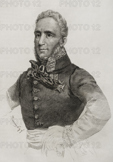 Portrait of Francisco Espoz y Mina (1781-1836), Spanish military, 1845. Creator: Jose Gomez.