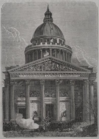 Defence of the Panthéon barricade, Paris Commune, France, 1871.  Creator: Unknown.