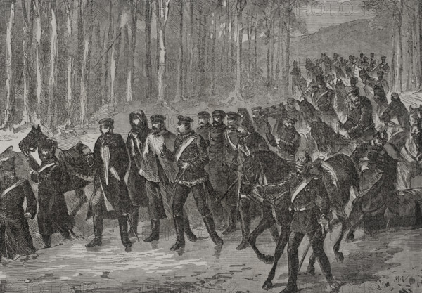 Franco-Prussian War (1870-1871): German cavalry marching towards Paris, 1871. Creator: Unknown.