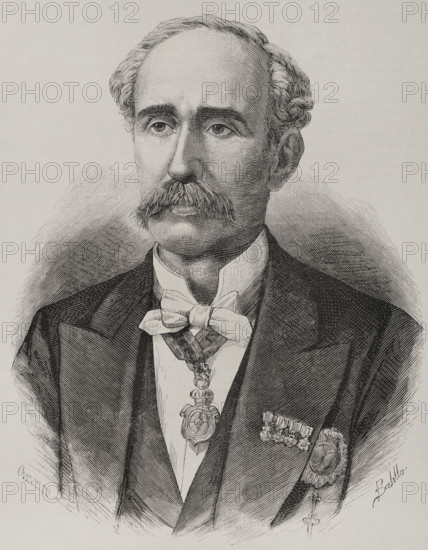 Leandro Alvarez Torrijos (1822-1894), Spanish jurist and politician, 1878.  Creators: Andrés Ovejero, Félix Badillo.