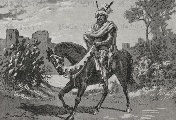Abu Amir al-Mansur (c939-1002), 1890. Creator: Joan Serra y Pausas.
