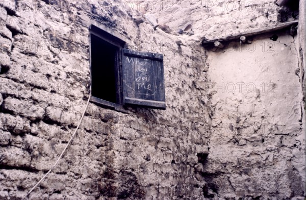 Wooden shutter, Ladakh, India, 1988. Creator: Amanda Waite.