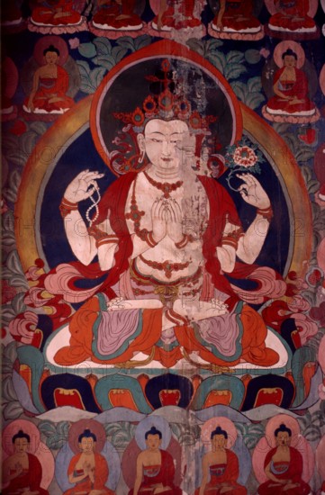 Buddhist painting, Ladakh, India, 1988. Creator: Amanda Waite.