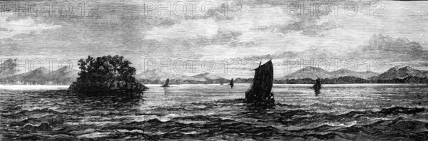 The Straits of Sunda, as seen after leaving Anjer, 1883. Creator: Unknown.