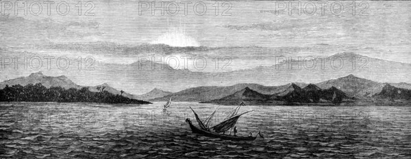 Anjer, on the Coast of Java, destroyed by the eruption, 1883. Creator: Unknown.