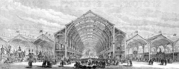 The Irish Industrial Exhibition at Cork: interior sectional view, 1883. Creator: Unknown.