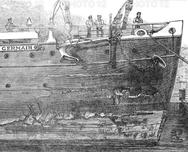 Damaged hull of the Saint Germain, 1883. Creator: Unknown.