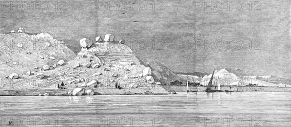 Termination of the Arabian Mountain Range on the right bank of the Nile near Edfou, 1883. Creator: Unknown.