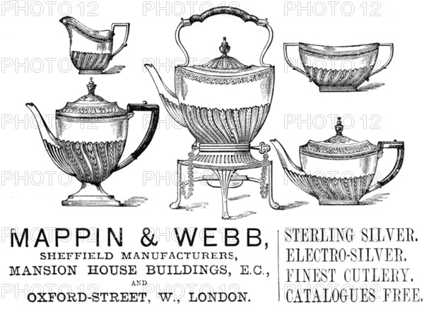 Advertisement for Mappin and Webb, 1883. Creator: Unknown.