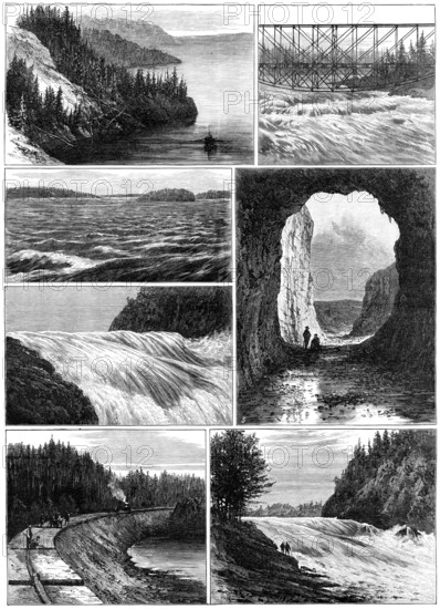 Sketches on the Canadian Pacific railway line, 1883. Creator: William James Palmer.