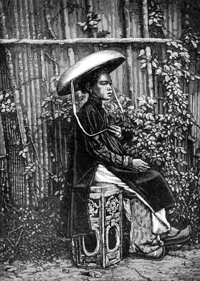 Sketches of Annam, Cochin China: a native lady, 1883. Creator: Kemp.