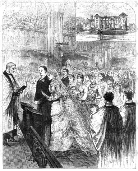 Marriage of the son of Lord Selborne to the daughter of the Marquis of Salisbury, 1883. Creator: Unknown.